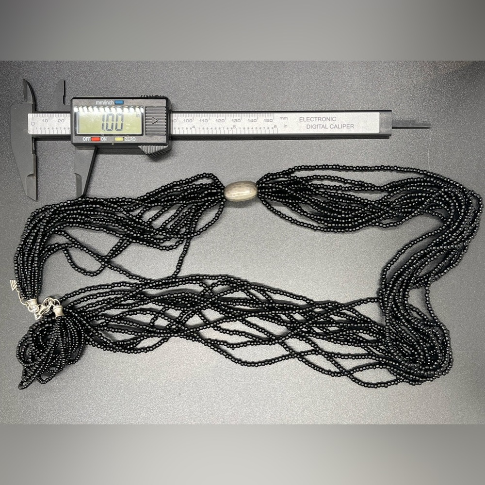 Retired Silpada Designs 11-Strand Black Beaded Necklace